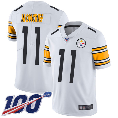 Men Pittsburgh Steelers Football #11 Limited White Donte Moncrief Road 100th Season Vapor Untouchable Nike NFL Jersey